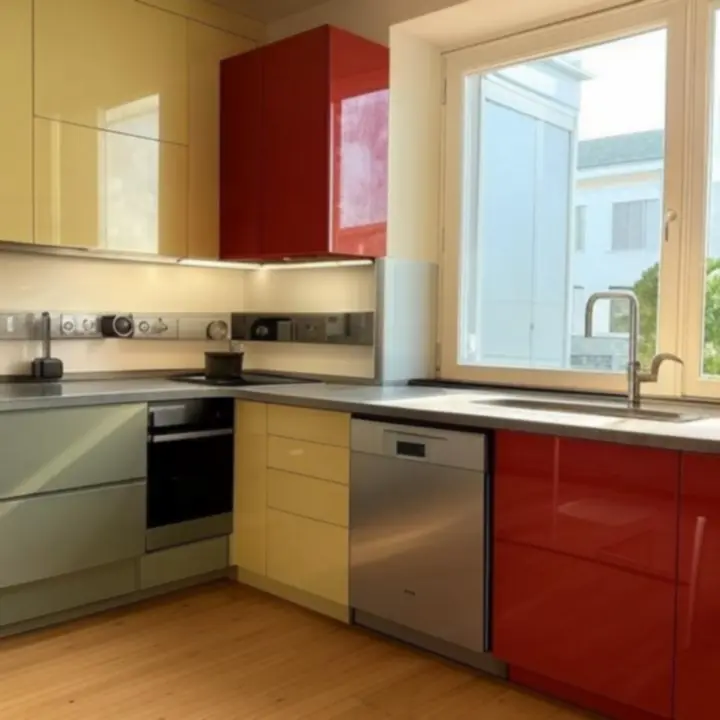 Moderne Nederlandse keuken met premium keukenapparaten op het aanrecht