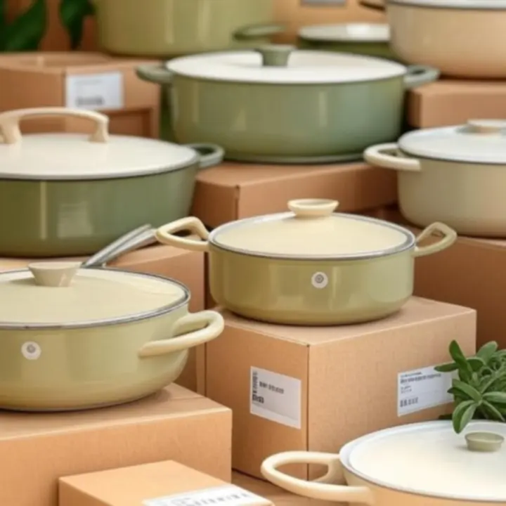 Materialen en productieomgeving die duurzame, verantwoord gemaakte pannen tonen.